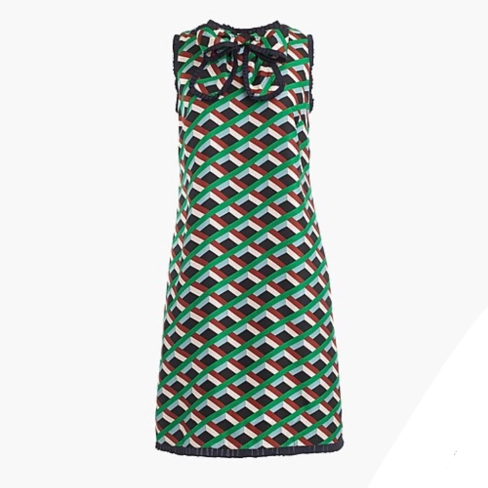 🌸 J. Crew Silk dress in Ratti graphic diamond